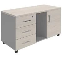 Тумба для оргтехники NPW-410 белое дерево/серый